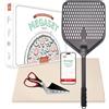 Pizza Lover Set Pizza Lover con pietre per pizza premium per forno e grill - 4 in 1 - con forbici per pizza + pala forata + pietra per pizza fino a 800 °C in cordierite e ricettario