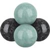 Garneck 4 palline da baoding in marmo - sfere sonore cinesi per qigong e massaggio delle mani - ideali per il relax - antistress e terapia delle mani in verde e nero