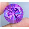 Naturale Viola Colore Mystic Quarzo 30.90 KT Rotondo Perfetto Certificato Gemma