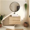 Parama Mobile bagno sospeso 100 cm due cassetti rovere chiaro con top | Berg