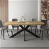 Parama Tavolo ovale 200x100cm top in MDF effetto rovere chiaro e gambe in acciaio incrociate nero | Tove