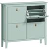 HOMCOM Scarpiera Slim 4 Cassetti per 20 Paia di Scarpe Taglia EU44 e Ripiani Regolabili, 105x24x95.5cm, Verde | Aosom Italy