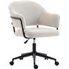 HOMCOM Sedia da ufficio ergonomica, con altezza regolabile, girevole a 360°, 63 x 65 x 83-92 cm, Crema | Aosom Italy