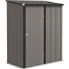 Outsunny Casetta da Giardino in Acciaio Porta Attrezzi con Catenaccio, 161.5x94.5x196cm, Grigio Chiaro | Aosom Italy