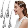 Healeved Set di 4 eleganti fermagli per capelli in argento - grandi fermagli per capelli in metallo vintage clip a coccodrillo alla moda
