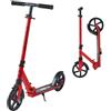 VEVOR Monopattini a Spinta, Monopattino con Freno a Pedale a 2 Ruote con Manubrio Regolabile Pedana Antiscivolo, Pieghevole e Leggero Fino a ca. 99,7 kg per Adolescenti e Adulti Rosso Nero