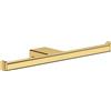hansgrohe AddStoris - Portarotolo doppio, portarotolo da parete, porta carta igienica, fissaggio nascosto, accessori bagno, oro lucido, 41748990