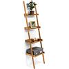 Relaxdays Scaffale a Scala, Mobile Contenitore in bambù, Libreria con 4 Ripiani, Cucina, HLP 176 x 44 x 37 cm, Naturale, bambú, Marrone, 37x44x176 cm