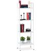 Relaxdays Scaffale in Legno, Moderna Libreria con 4 Ripiani, per Piante e Libri, HLP: 136 x 44 x 31,5 cm, Bianco