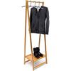 Relaxdays Guardaroba, HLP 158,5 x 51,5 x 40,5 cm, Attaccapanni con Ripiano Porta Scarpe, Design bambù, Colore Naturale
