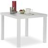 Relaxdays Tavolino, da Salotto e Cameretta, Tavolo Quadrato da Divano, Design Moderno, HxLxP: 45 x 55 x 55 cm, Bianco
