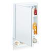 Relaxdays Armadietto da Bagno a Specchio, 1 Anta, con Presa Elettrica, Mobiletto, Pensile, H x L x P: 55 x 35 x 12 cm, Bianco