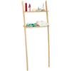 Relaxdays Mobile per Lavatrice Bambù, 2 Ripiani, Salvaspazio Bagno, 175 x 66 x 30 cm, Mensola WC, Color Naturale
