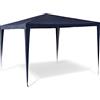 Relaxdays Gazebo da Giardino, Tenda per Esterni Quadrata, con Tetto, 100% PE e HxLxP: 2,5x3x3 m, Festival, Blu