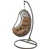 VERDELOOK Poltrona pensile in Rattan con Morbido Cuscino, 105x105 cm Altezza 186 cm, Beige