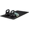 Relaxdays Set 24 Puzzle Tappeto Ammortizzante Attrezzi Fitness, Tassello 30x30 cm, 2,1 m², Spessore 1 cm, Nero