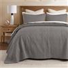 Madison Park Quebec reversibile damascato, trapuntatura double-face, per tutte le stagioni, set di biancheria da letto con copriletto leggero, federe coordinate, regina (259 x 299,7 cm), grigio scuro