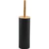 Spirella Scopino per WC Supporto in Acciaio e bambù Adonis Grey Matte Black - Setole in Silicone Resistente