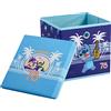 Idea Nuova - Cubo portaoggetti pieghevole con coperchio rimovibile di Lilo & Stitch, 25,4 x 25,4 x 25,4 cm, in tessuto, per giocattoli, vestiti e accessori, per camera da letto o sala giochi