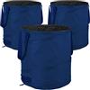 Relaxdays Sacchi da Giardinaggio, Set da 3, Fogliame e Rifiuti, Sistema Pop Up, 85 l, Impermeabile, HD 47x46 cm, Blu, Poliestere