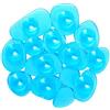 MSV Set 4 Tappetini Doccia o Bagno Antiscivolo Ciottoli in PVC 12x13 cm Blu Trasparente