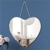 qmdecor Specchio a forma di cuore con catena di ferro per decorazione da parete 30,5 x 30,5 cm specchio decorativo in vero vetro senza cornice