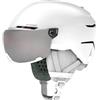 ATOMIC SAVOR VISOR JR Casco da sci con visiera per bambini e ragazzi, bianco, taglia XS, massimo assorbimento degli urti, ventilazione Active Aircon, lenti a specchio, 48-52 cm