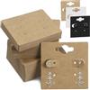 Swpeet Set di 400 biglietti da appendere per orecchini, tra cui 100 pezzi da 5,1 x 5,1 cm, quadrati, in carta kraft, vuoti, con 6 fori pretagliati, 200 chiusure in silicone per orecchini e 100