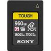 Sony CEA-G960T Scheda di memoria flash Cfexpress tipo A TOUGH da 960 GB, serie G VPG400 ad alta velocità con garanzia di prestazioni video (1800 MB/s in lettura e 1700 MB/s in scrittura)