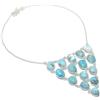 Fatto a mano Collana con pietre preziose forma ovale Larimar caraibica fatta a mano regalo...