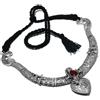 Fatto a mano Collana con pietre preziose granato rosso fatta a mano regolabile nera Dori g...