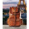 Fatto a mano Zaino 20" laptop vintage borsa capra marrone da viaggio nuovo mess bag