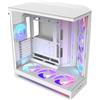 NZXT H9 Flow RGB+ (2025) - Grande Case PC ATX Mid-Tower a Doppia Camera per Flusso d'Aria - Include 7 ventole RGB (6 x 140mm, 1 x 120mm) e hub di controllo - Bianco