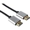 PremiumCord Cavo HDMI Slim 4K Ad Alta velocità M/M, 10,2 Gbps con Ethernet, Compatibile con Video 4K@30Hz, Full HD 1080p, Deep Color, 3D, Arc, HDR, DolbyHD, Connettori Placcati Oro, Nero/Argento, 3 m