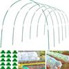 Rxinlucky Cerchi per serra da 30 pezzi da 40,6 cm fino a 6 set di 2,1 m di lunghezza in plastica rivestita in plastica antiruggine da giardino per letti rialzati con 25 tubi di collegamento in metallo e 20