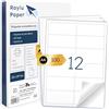 Raylu Paper® - Carta Adesiva A4 Bianca per Stampante | 100 Fogli di Etichette Autoadesive in Carta | Compatibile con Stampanti Inkjet, Laser e Fotocopiatrici | Fogli Adesivi 105 x 48 mm