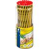 STAEDTLER Noris 120 Matite - HB, 50 pezzi + temperamatite | Matita esagonale antirottura, presa antiscivolo - legno riciclato, box espositore - Art.-Nr. 120 KP50