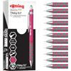 rOtring Tikky Matita meccanica | 0,7 mm HB | Fusto magenta (rosa) | Leggera con impugnatura in gomma | 12 pezzi