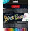 Faber-Castell 116424 Black Edition Set di 24 Matite Colorate, Resistenti alla Rottura e con Impugnatura Ergonomica, Valigetta Colori per Colorare su Carta Chiara e Scura