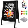 lalafancy Doppia Faccia Magnetica Lavagna Nera da Gesso con Cavalletto 41x65cm, Struttura in Legno, Scrivibile con Gessetti e Pennarelli a Gesso, per Caffè, Bar, Ristoranti, Negozi