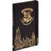 United Labels Harry Potter - Castello di Hogwarts Quaderno con copertina rigida foderata 80 fogli con elastico Nero 13 x 21 cm