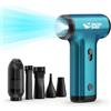 Smiling Shark Soffiatore ad Aria Compressa, JF-01 Vitesse Variabile 130000RPM Elettrico Rimuovi Polvere Senza Fili con Luce LED - Air Duster per Kit Pulizia PC/Tastiera/Auto/Divano/Camping, PRO Blu