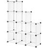 tavora Dibea - Scarpiera modulare in plastica, con 9 Scomparti, 30 x 30 cm, Trasparente