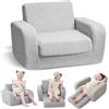 KidBloom 3 in 1 Divanetto per Bambini, Poltrona Bambini con Funzione di Sonno, Pieghevole Poltroncina Bimbi