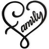 Vivegate Targa da parete in metallo con scritta Family, 31 x 29 cm, con scritta Family e scritta Love (lingua italiana non garantita)