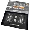 VB VIN BOUQUET FI 1552 SET Premium-Whisky-Set mit Gläsern im Bergdesign 360 ml, 2 Granit-Kühlsteinen, Edelstahlzange, Präsentation in Geschenkbox