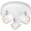 Philips LED Lampada da Soffitto con 3 Spot LED, Alluminio, Bianco