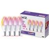 WiZ Lampadina Candela Smart LED WiFi, Luce Bianca e Colorata, E14, 40W, Tecnologia SpaceSense, Controllo Vocale (Alexa, Apple HomeKit, Google Home), confezione da 4