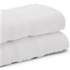 Bassetti Set 1+1 Asciugamano E Ospite, Bianco, 100% Cotone, 40X60/60X100 cm, 2 Asciugamani, Morbidi Assorbenti E Lavabili In Lavatrice