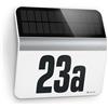 Steinel Lampada led solare XSolar LH-N in acciaio inox - Sensore crepuscolare per esterno, incluso numero civico illuminato - 22,7 x 24,2 x 5,1 cm - Classe A+